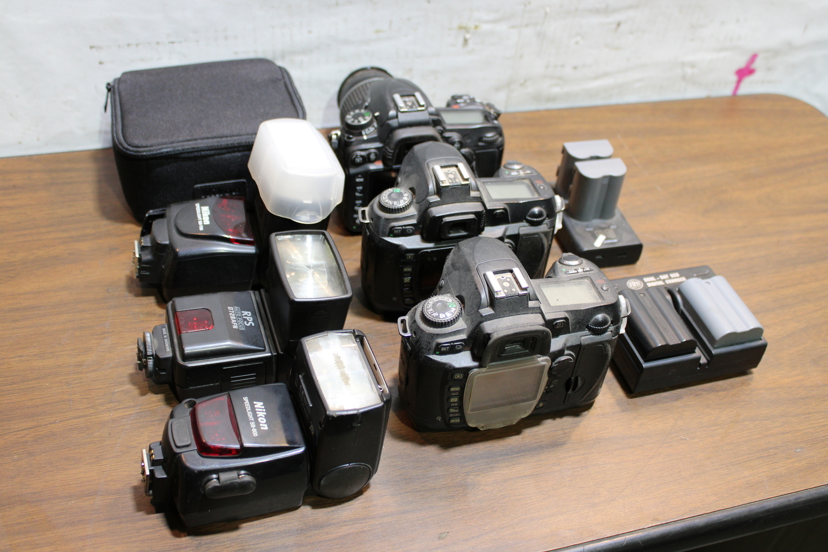 Lot of 3 NIKON Cameras and accessories FOR PARTS!