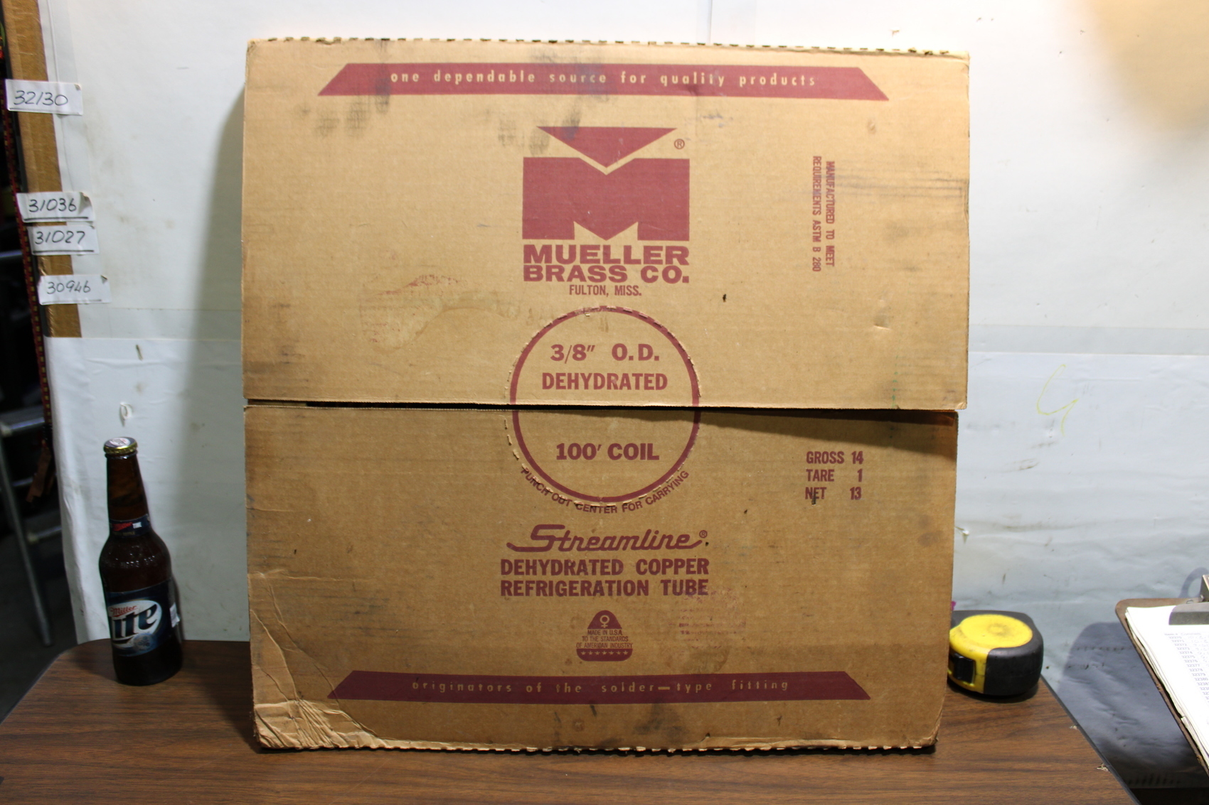 MUELLER BRASS COPPER TUBE 100'COIL 3/8"OD nopl