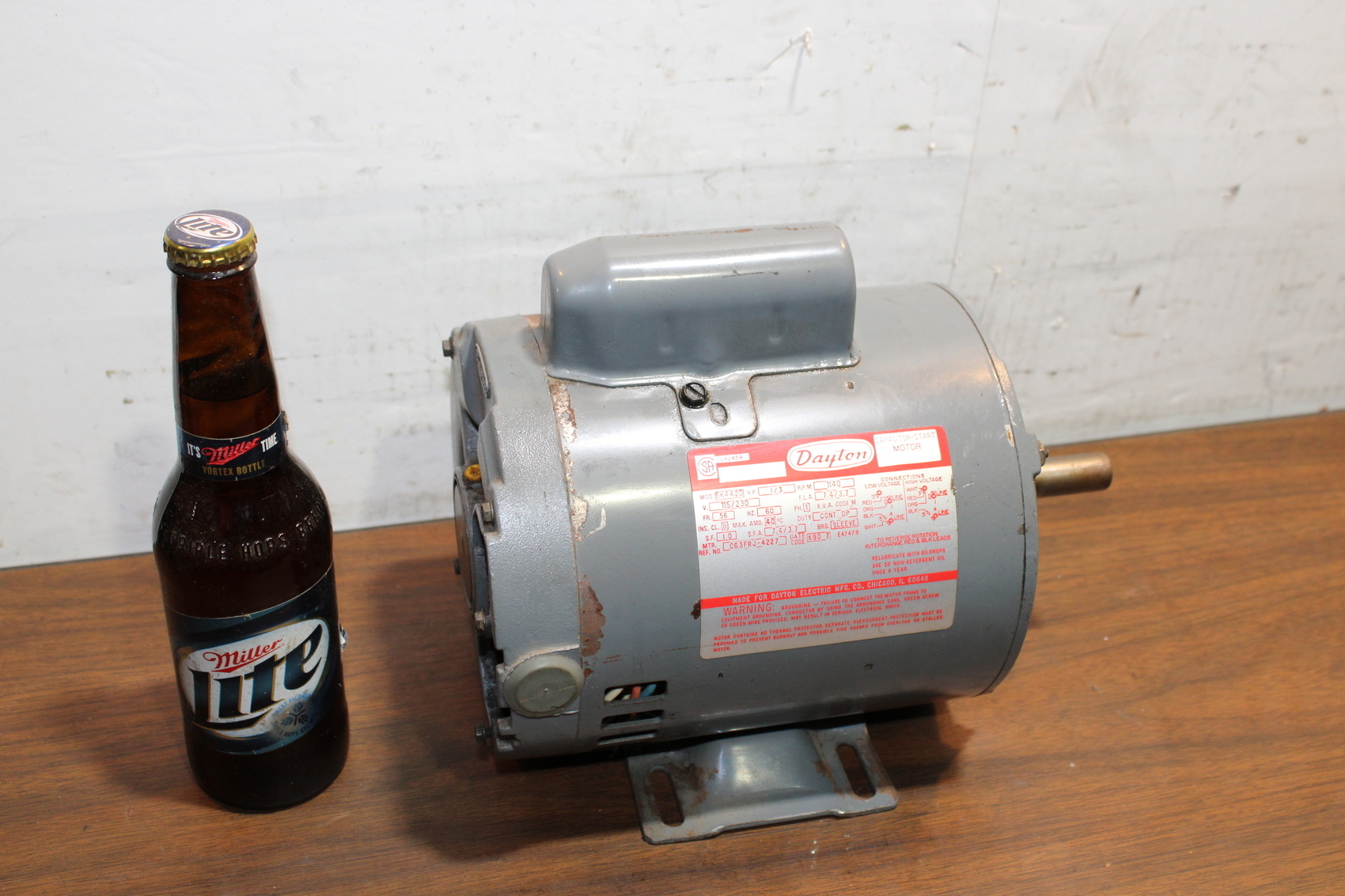 DAYTON 5K4420 BG Motor,1/3 HP,1,140 RPM,115/230V
