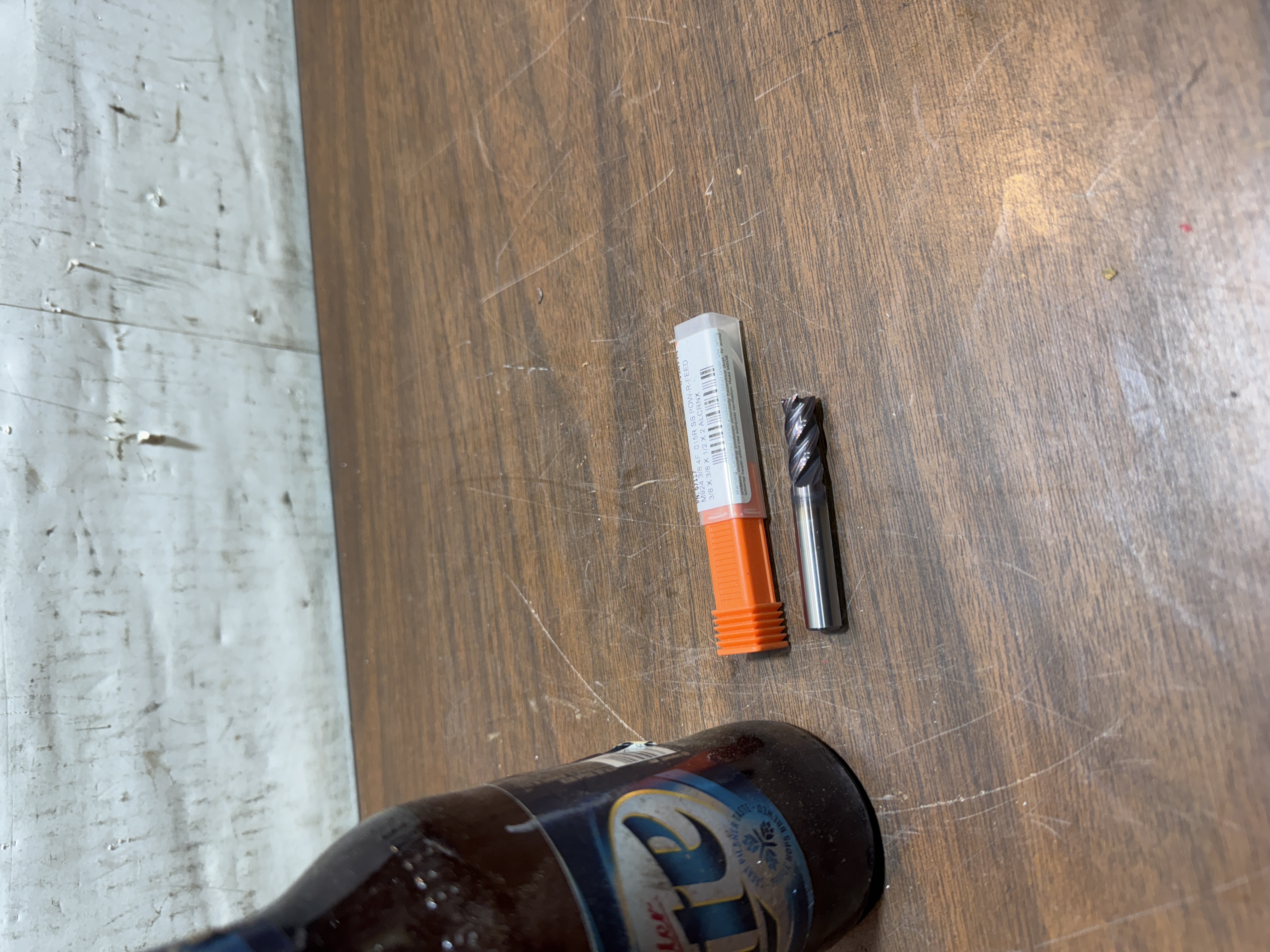 IMCO Pow-R-Feed carbide M924 3/8in 4FL.015R AlCrN End Mill nopl