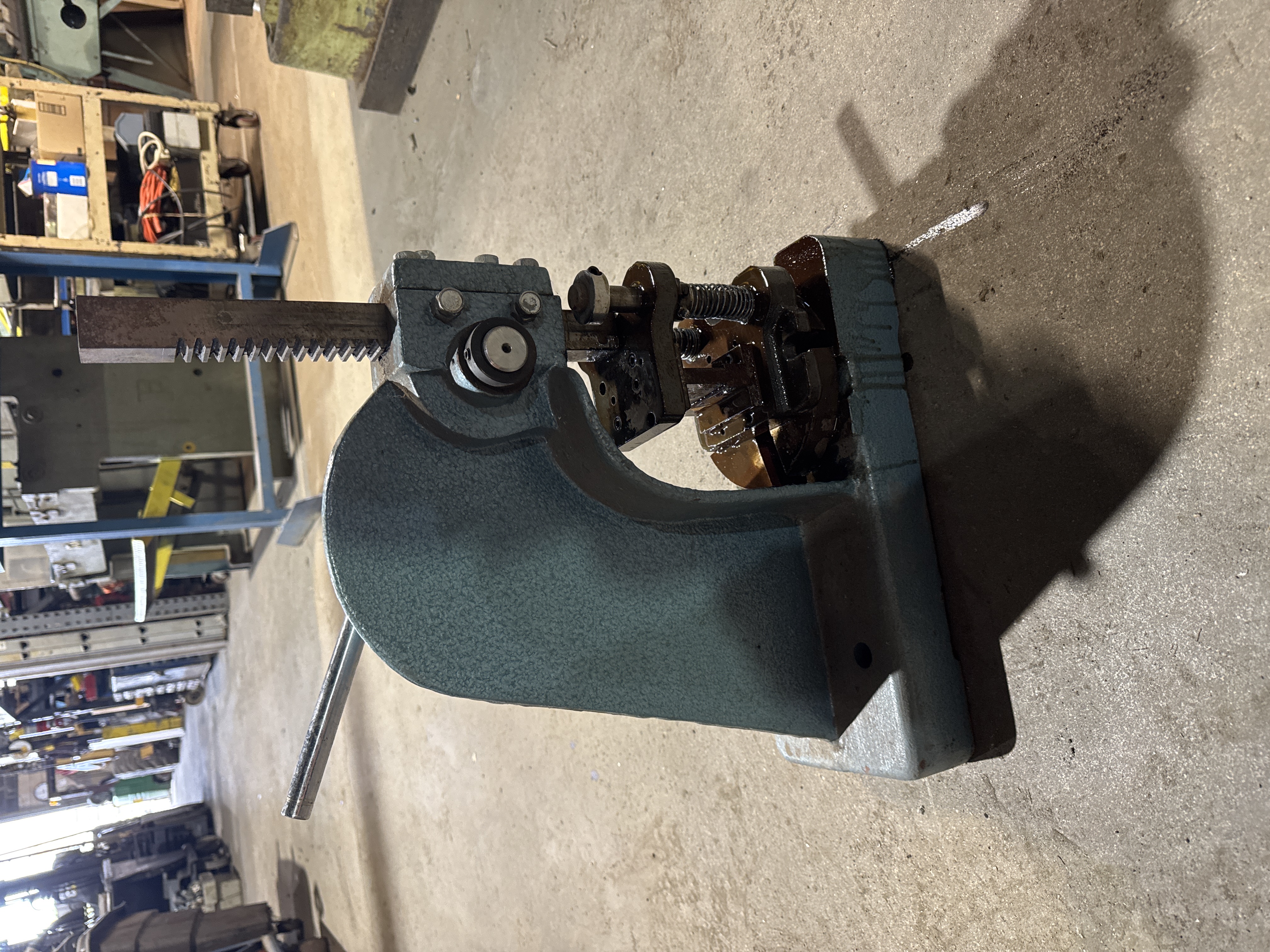 Manual 1 Ton Arbor Press Rack Pinion Bench Mount w/Bending Die Fixture