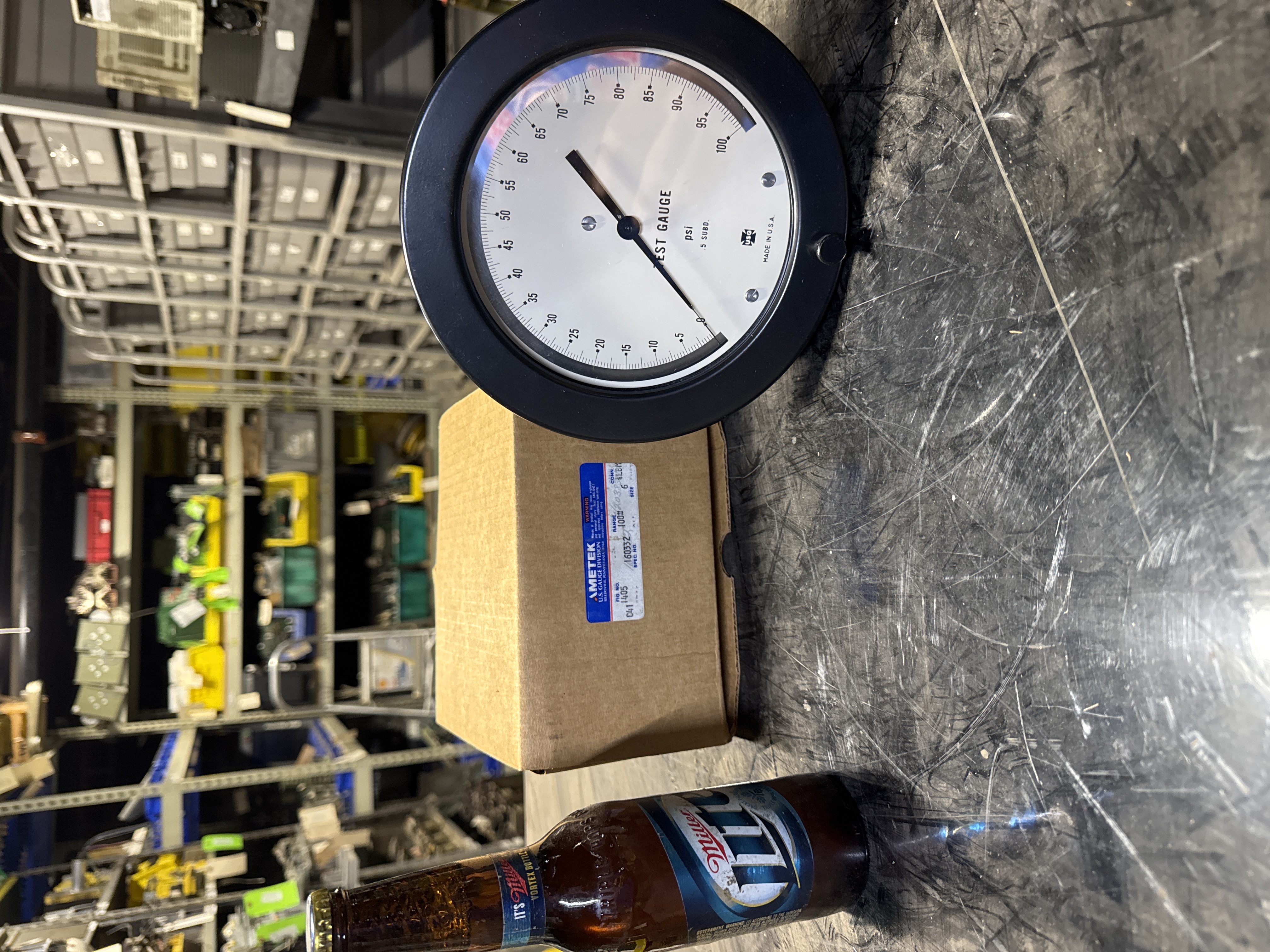 NEW!AMETEK US Gauge Test Gauge 0-100 PSI,Back Mount USA,6"