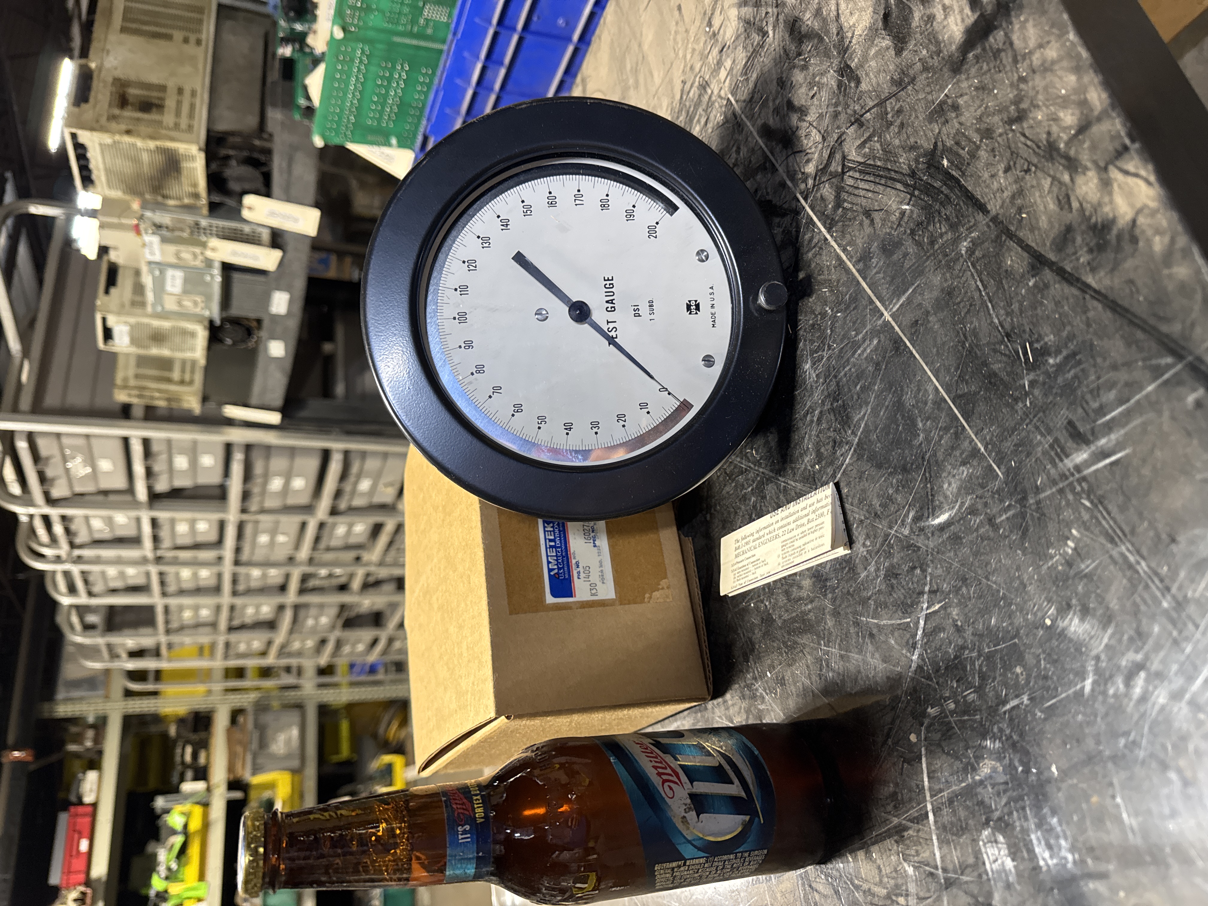 NEW!AMETEK U.S.Gauge Test Gauge 0-200 PSI,6"