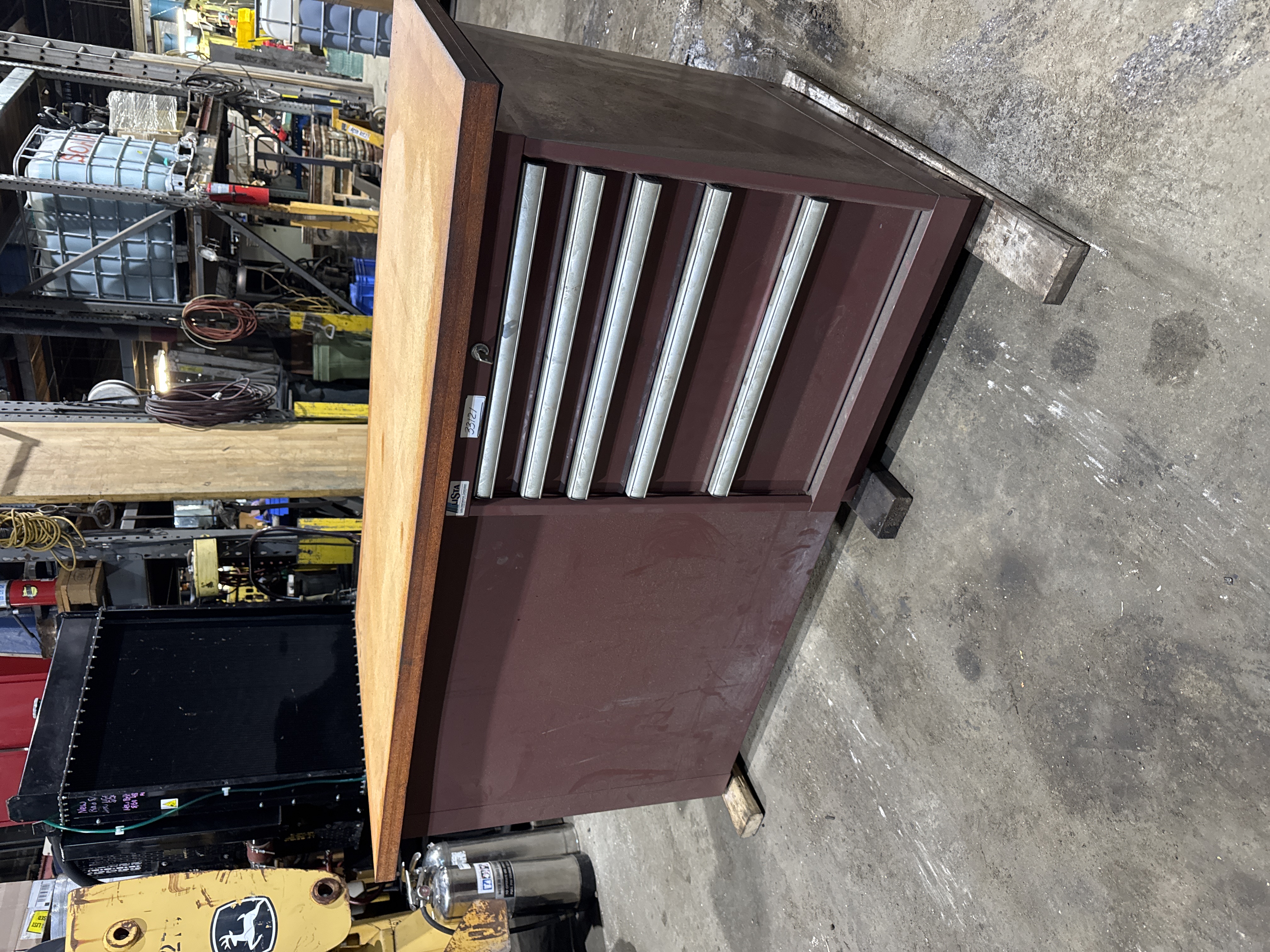 Lista Workbench with 5-Drawer Cabinet,60x32x36 in,Industrial,with KEY