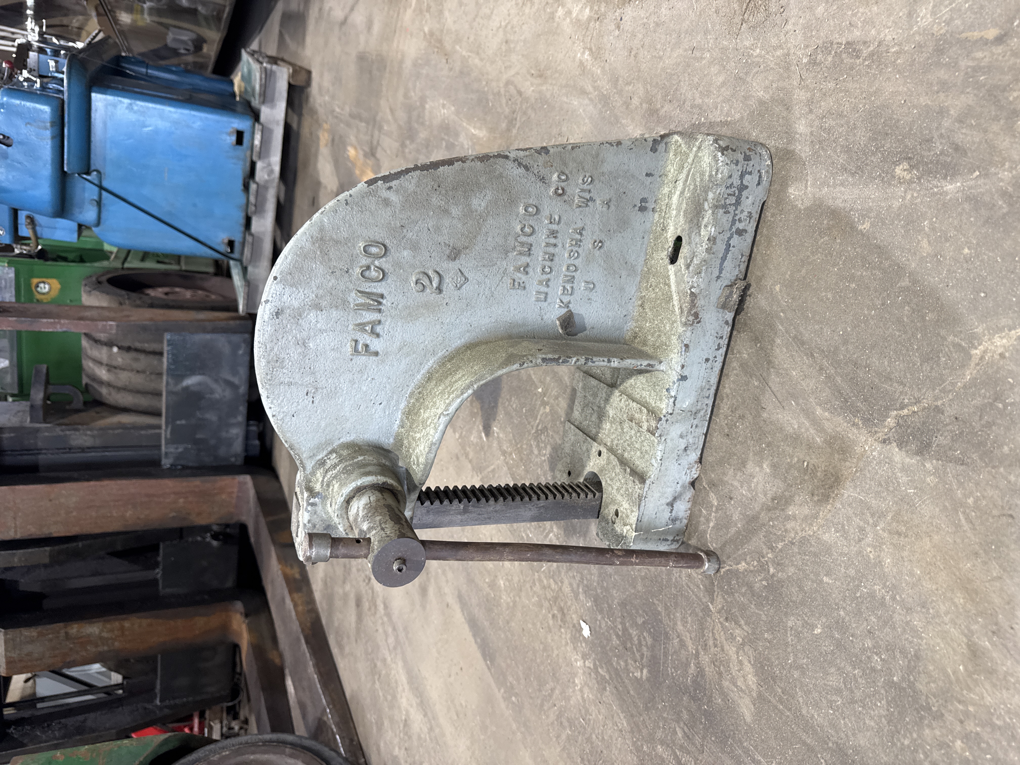 FAMCO No.2 Arbor Press Cast Iron Manual Rack Kenosha WI USA