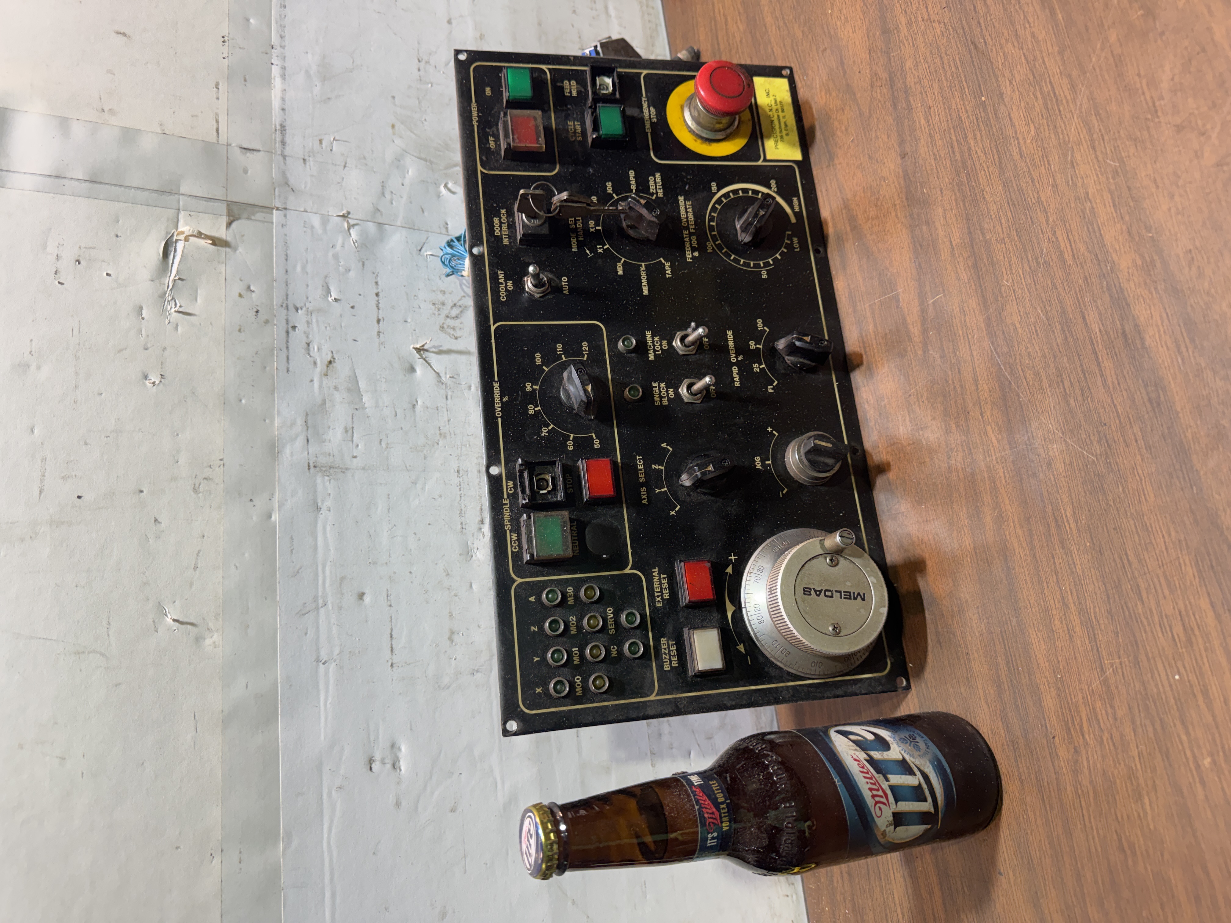 Mitsubishi CNC Control Panel w/MELDAS Handwheel,E-Stop,