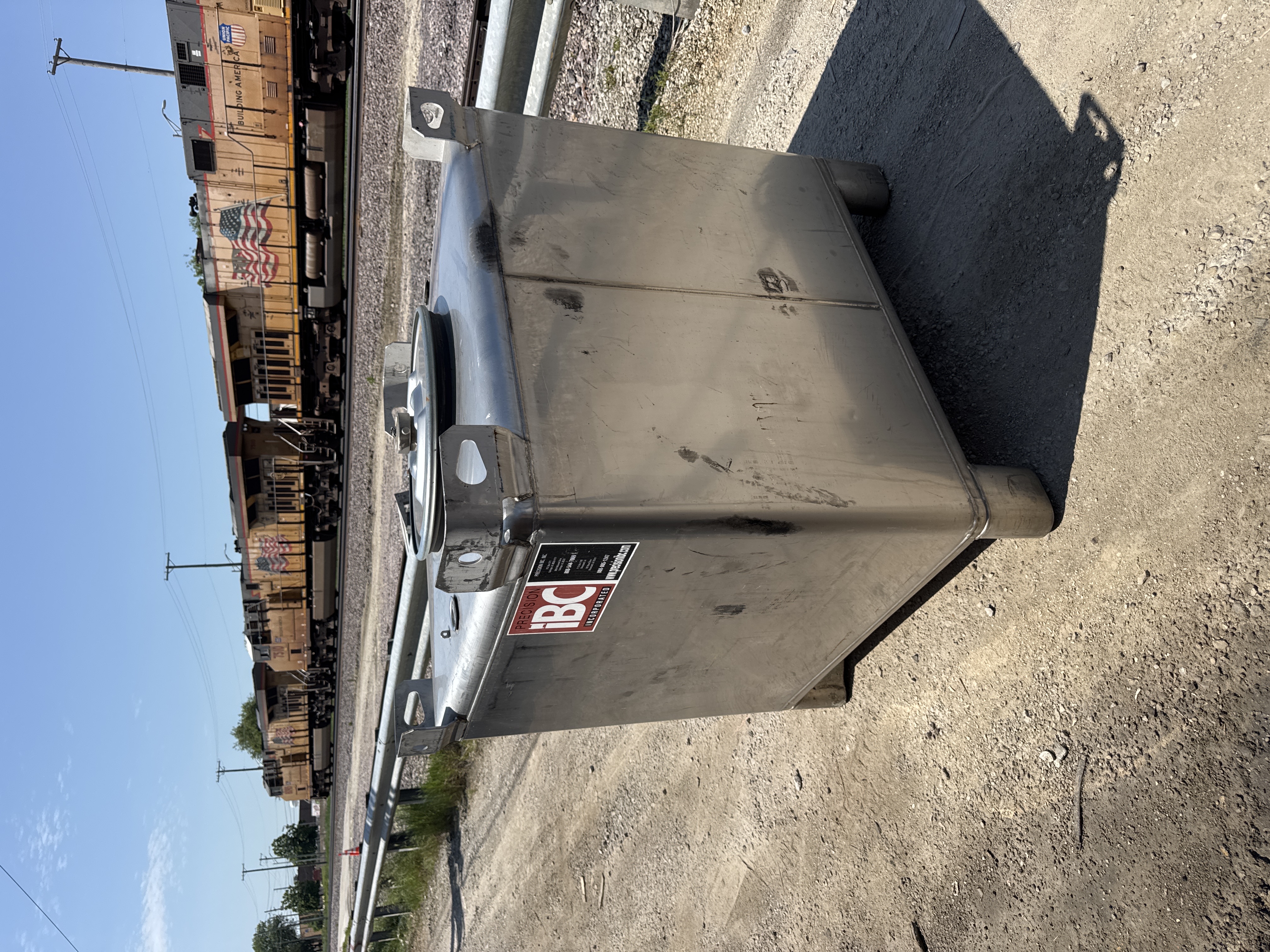 TranStore 350 Gallon Stainless Steel IBC Tote Tank w/Manway