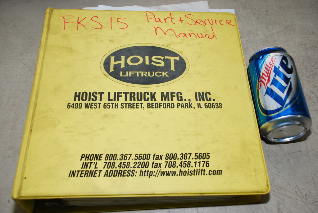 Hoist Forklift Part and Service Manual FKS15 Serial # 27176 Liftruck