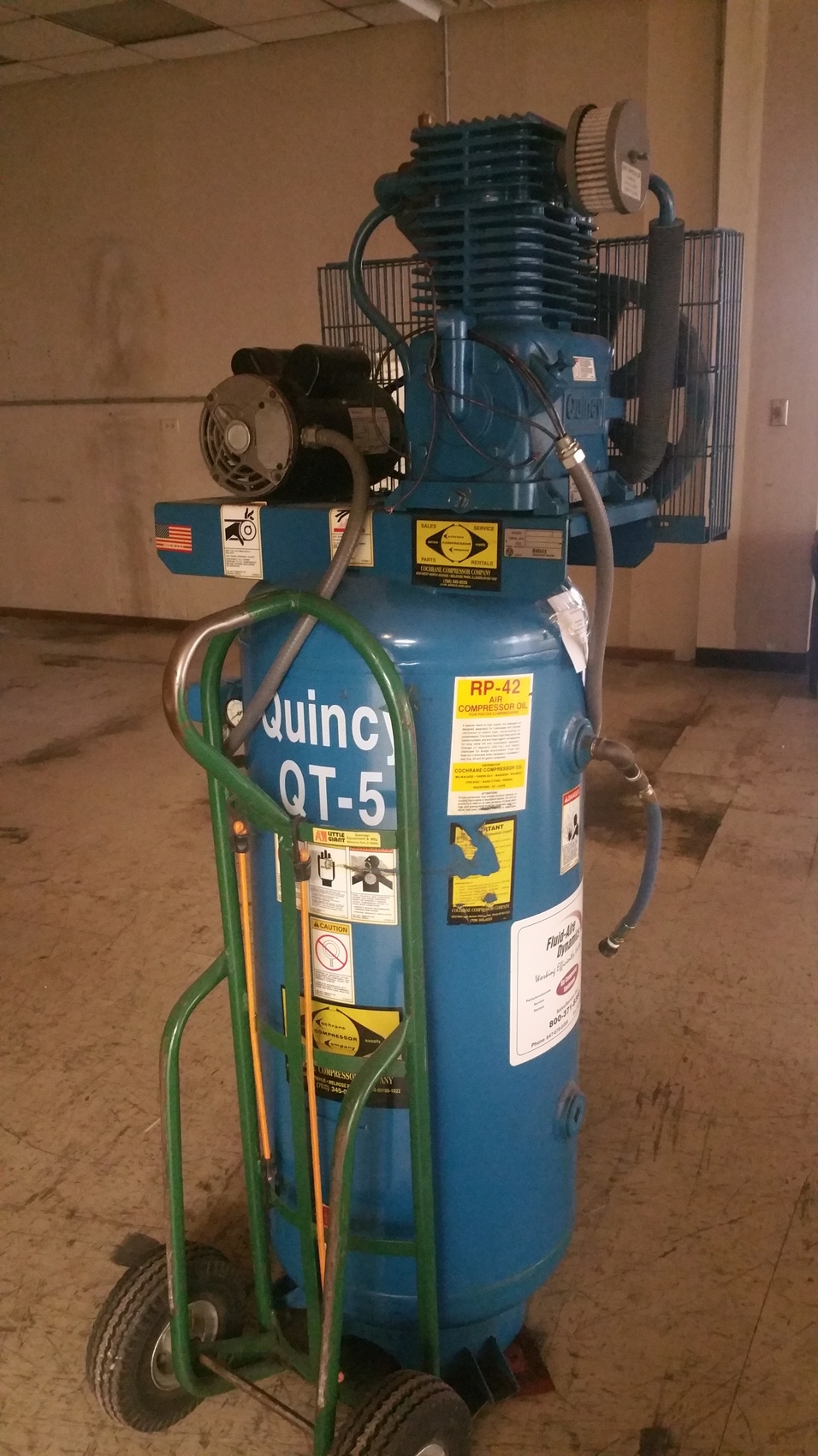 Quincy qt-5 single phase 5hp Two Stage compressor QR-25 pump
