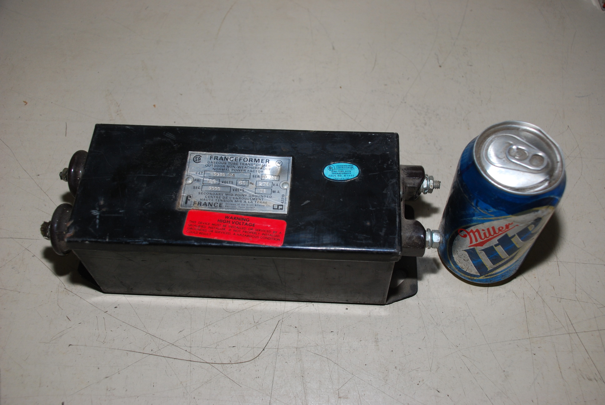 Franceformer high voltage  Transformer 9030 P4 Prim. 120V Sec. 9000V