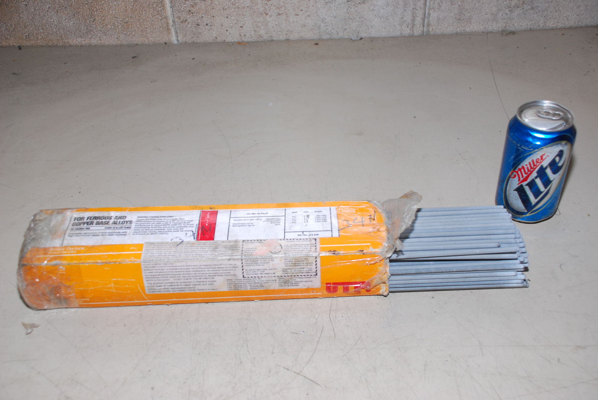 NEW, UTP 34N 1/8" Welding Rods Cu-Mn-Ni-Fe-Al Red Tip Ferrous Copper