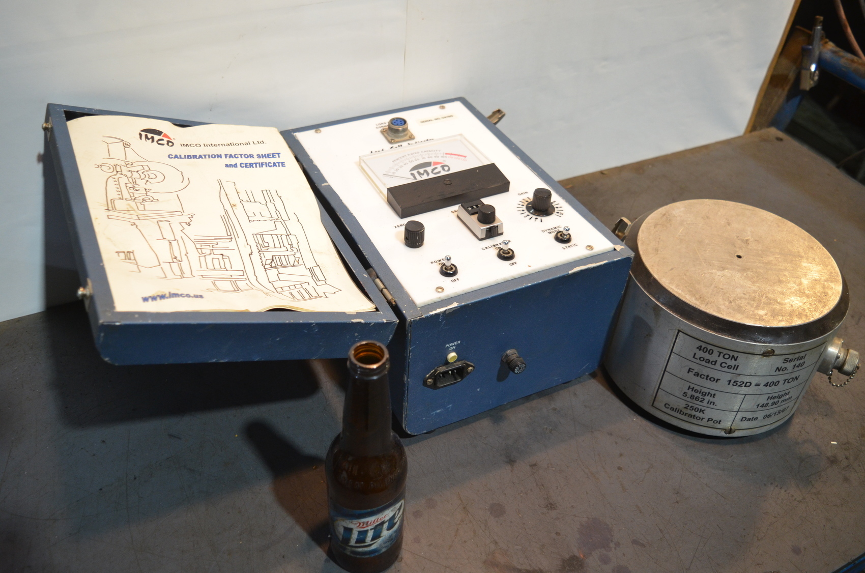 Imco load cell calibration system 400 ton